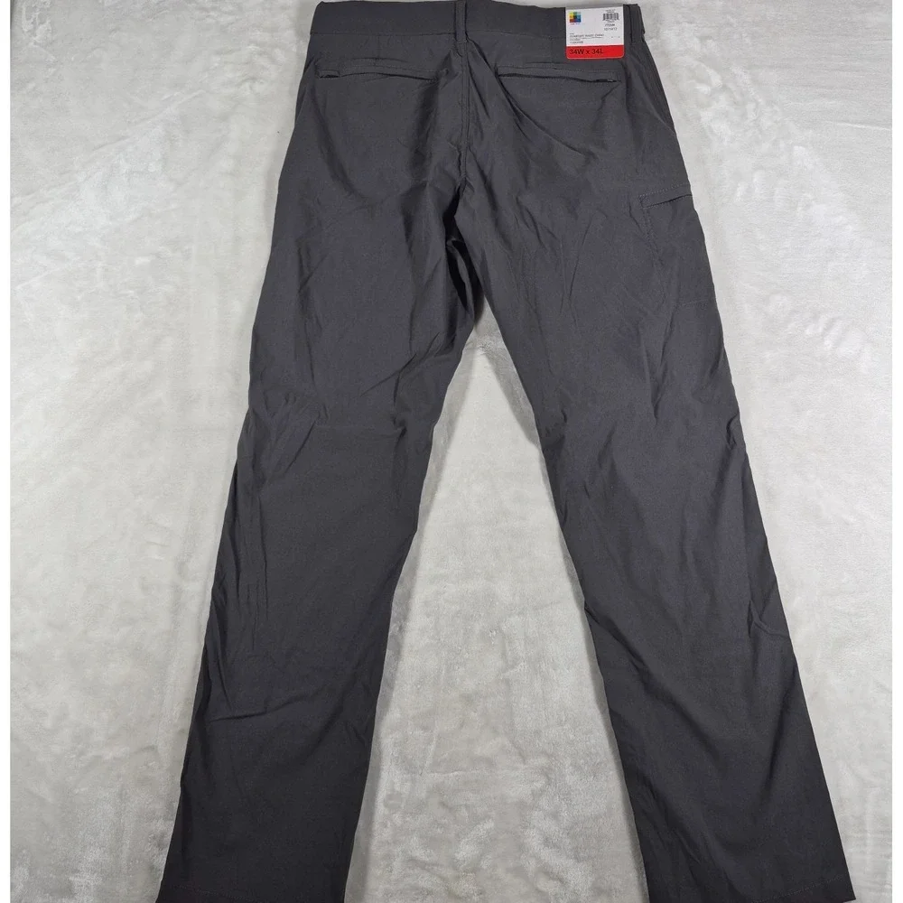 UB Tech Performance Pants Men's 34x34 Gray Comfort Waist Chino Cargo Casual NWT